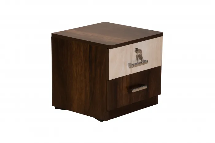 VIVDeal Lara Bedside Table Jungle Wood Dark & Light